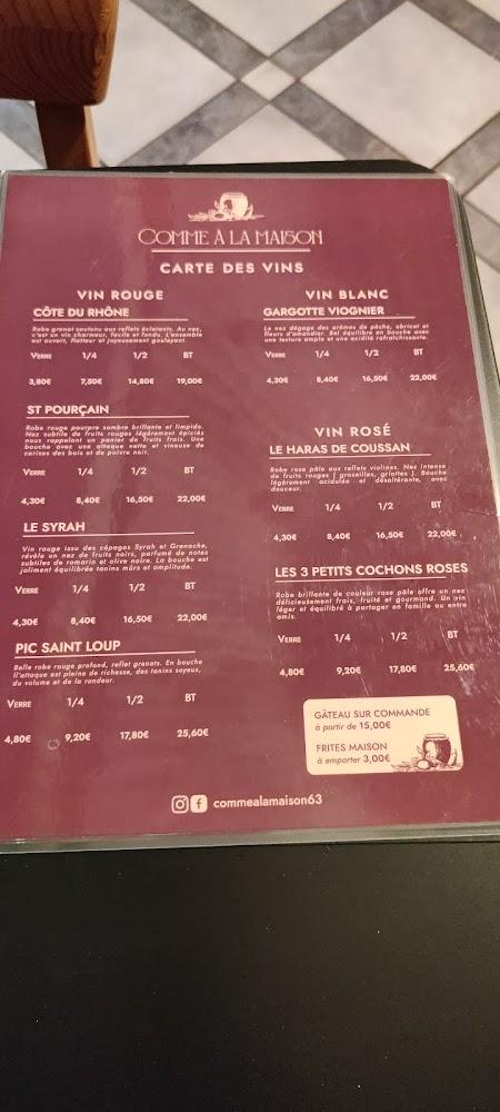 Comme à la Maison - Menu Image 2